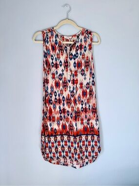 BLL New York Sleeveless Printed Ikat Shift Dress - Size S